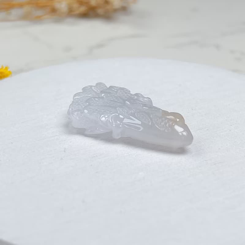 冰種翡翠巧雕白菜 | 天然緬甸A貨翡翠 | 送禮
