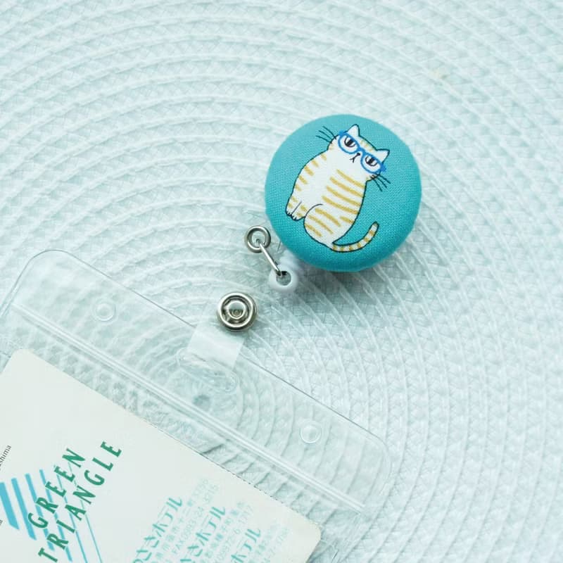 Lovely【日本布】黃虎斑貓咪伸縮扣環 +卡套、悠遊卡、證件套E