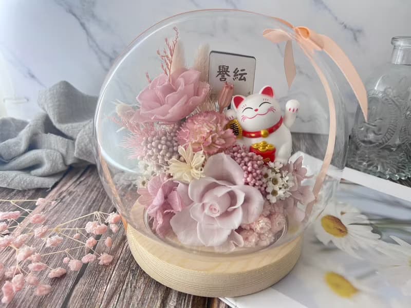 2F【招財貓水晶球】招財貓/開幕禮/小夜燈/招財小物/店面裝飾/
