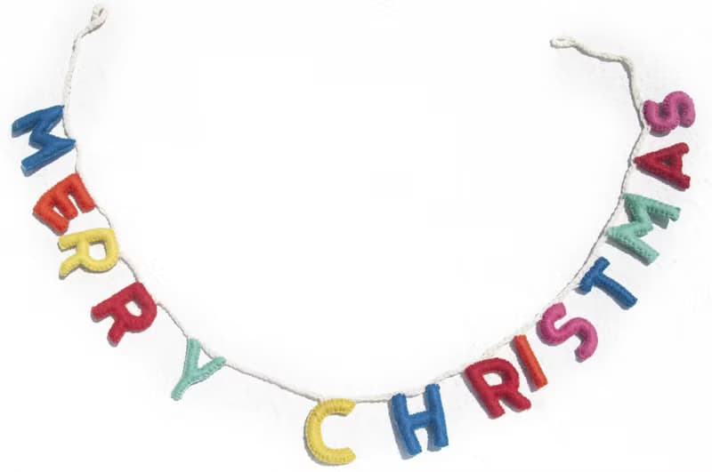 羊毛氈掛飾/羊毛氈吊飾/嬰兒床吊飾/聖誕掛飾-Merry Christmas字