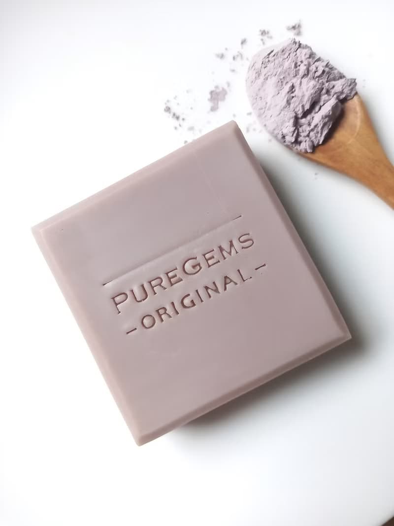 PUREGEMS。低調紫。 溫和藍。 喜氣紅。 彩礦泥 手工皂 禮盒