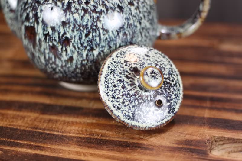 【送禮好物】240ml 岩雪 天目釉 圓滿茶壺 鶯歌名家葉敏祥作品