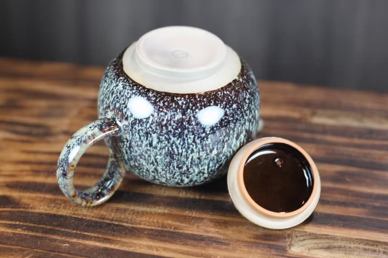 【送禮好物】240ml 岩雪 天目釉 圓滿茶壺 鶯歌名家葉敏祥作品
