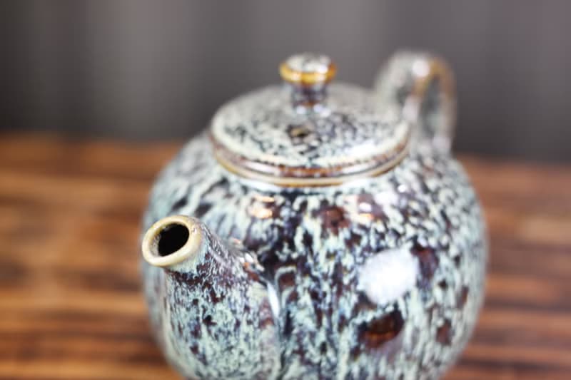 【送禮好物】240ml 岩雪 天目釉 圓滿茶壺 鶯歌名家葉敏祥作品
