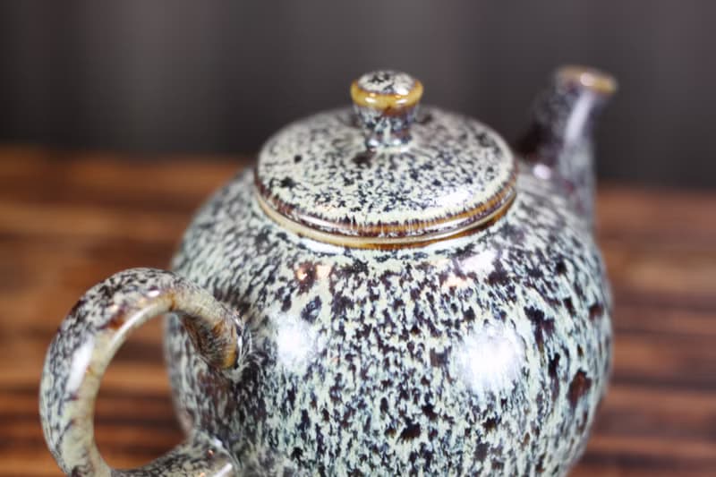 【送禮好物】240ml 岩雪 天目釉 圓滿茶壺 鶯歌名家葉敏祥作品