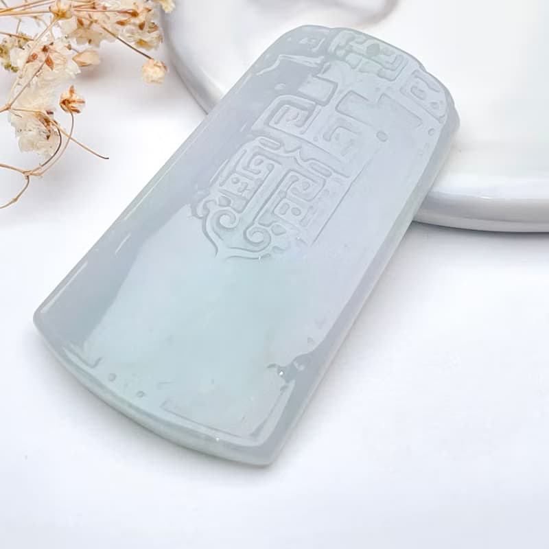 春帶彩翡翠吉祥無事牌項鍊 | 天然緬甸玉翡翠A貨 | 送禮