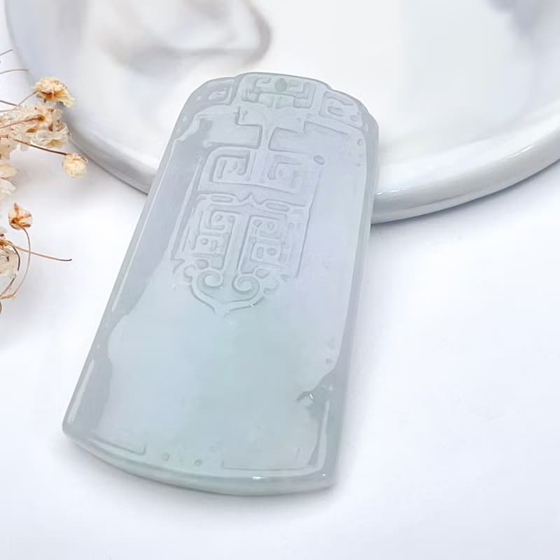 春帶彩翡翠吉祥無事牌項鍊 | 天然緬甸玉翡翠A貨 | 送禮