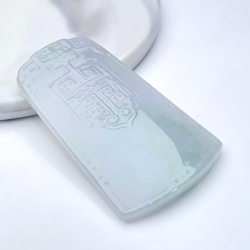 春帶彩翡翠吉祥無事牌項鍊 | 天然緬甸玉翡翠A貨 | 送禮