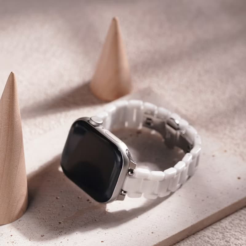 Apple watch - 質感雙珠陶瓷拼接 蘋果錶帶 錶帶