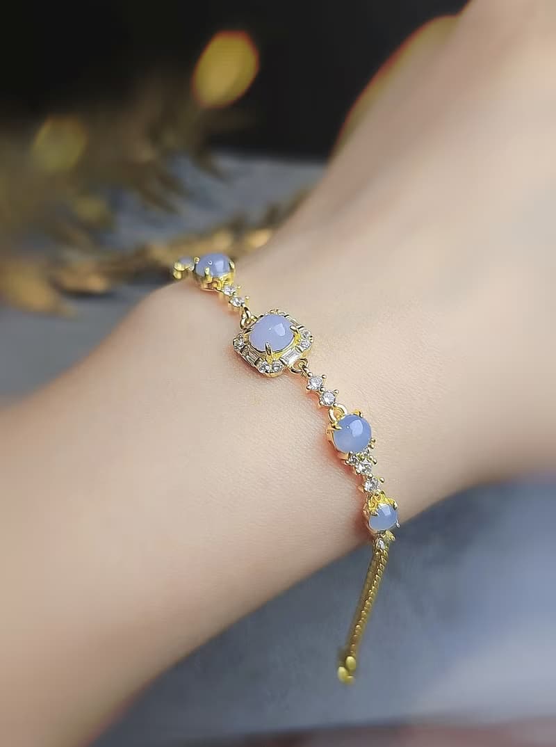 貴人•桃花•高貴|夢幻冰濃紫|緬甸A貨翡翠純銀日系多顆手鏈