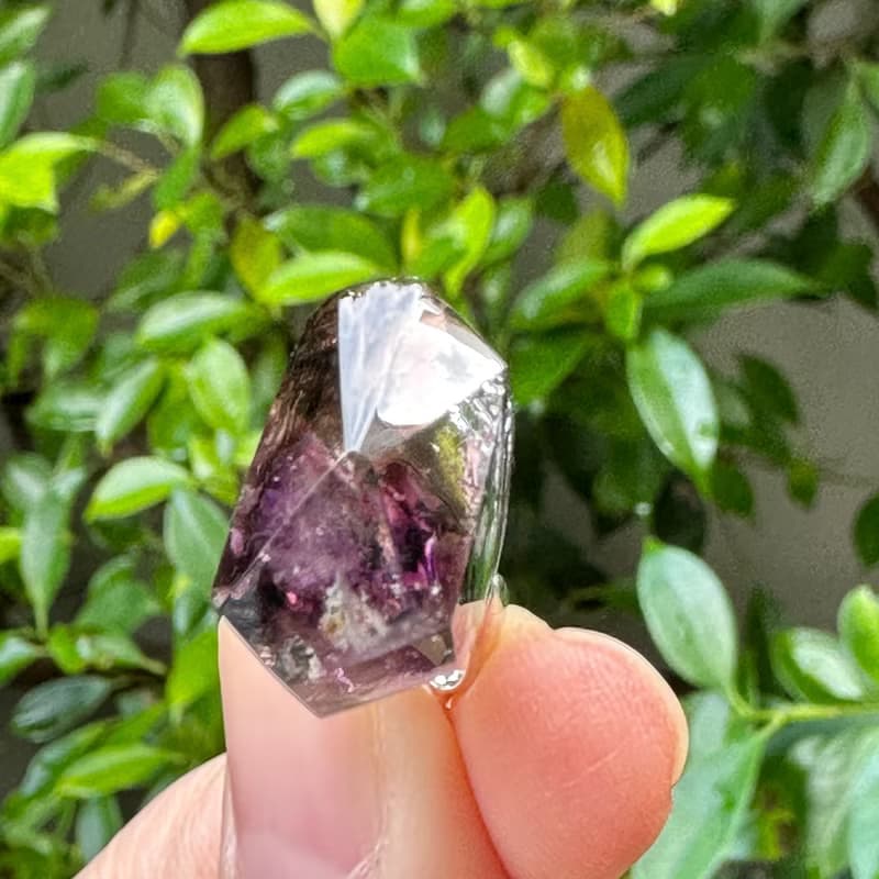 一圖一物//紫黑毒液超級七水晶吊墜連925銀頸鍊 髮絲雲母礦物明顯