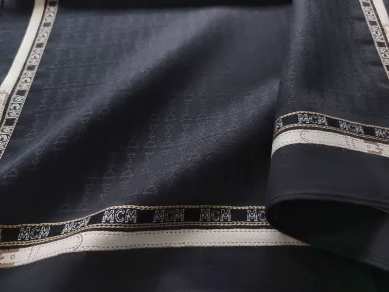 MCM Vintage Handkerchief Pocket Square Black Brown Gift for Him 19 x 18 inches