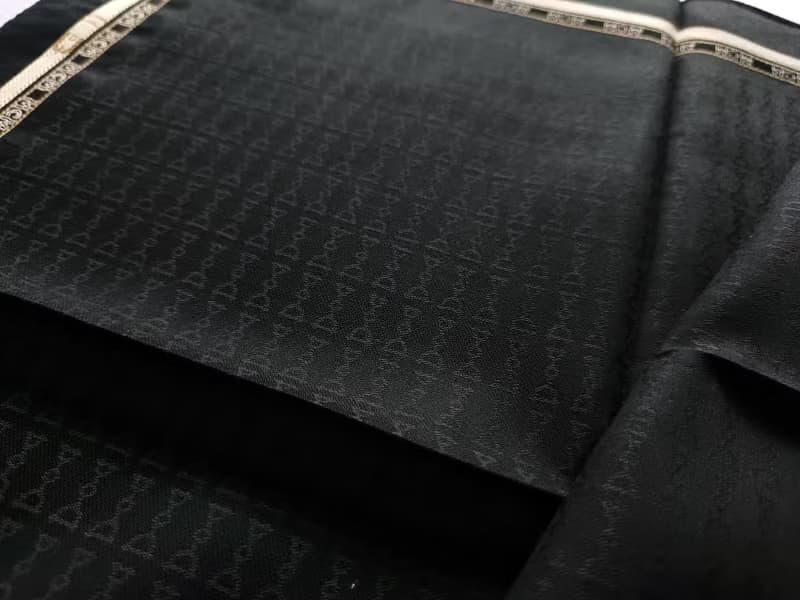 MCM Vintage Handkerchief Pocket Square Black Brown Gift for Him 19 x 18 inches