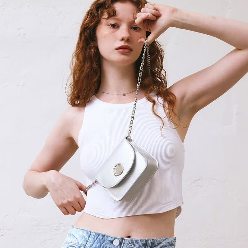 韓國製 MUR Letter 手袋/單肩包/手提袋 (Crinkle Silver)