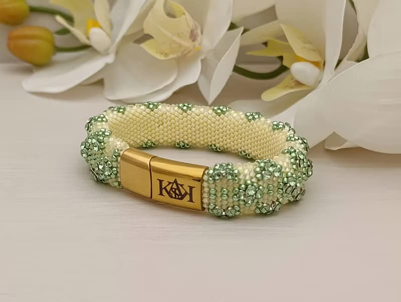Crystal Bracelet For Women Yellow Bangle Indian Style Green Cuff Bracelet