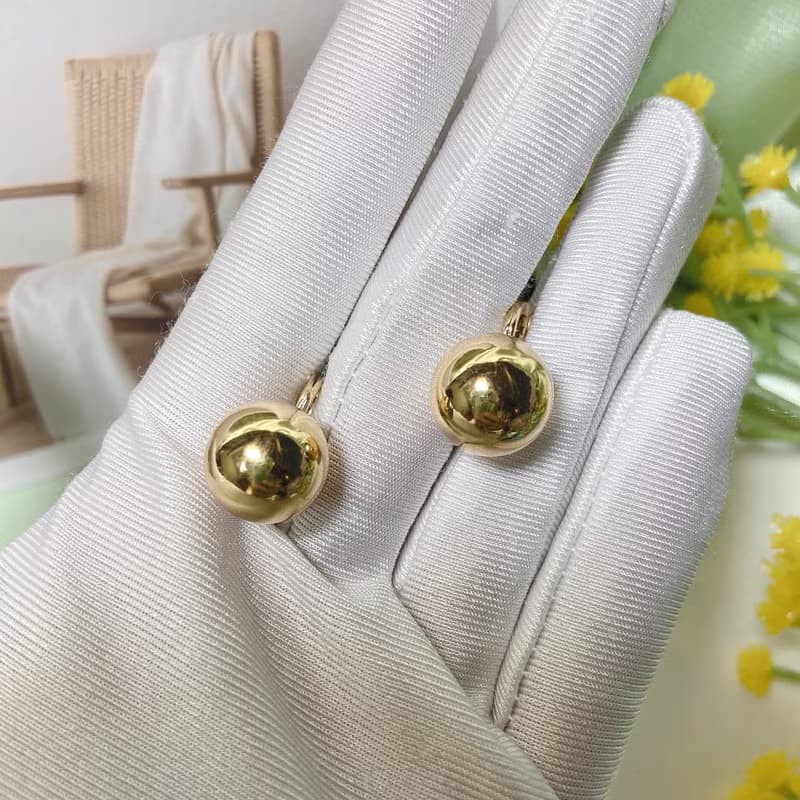 【西洋古董飾品】Monet 雅緻圓潤珠 質感經典品味 金 耳環 耳夾