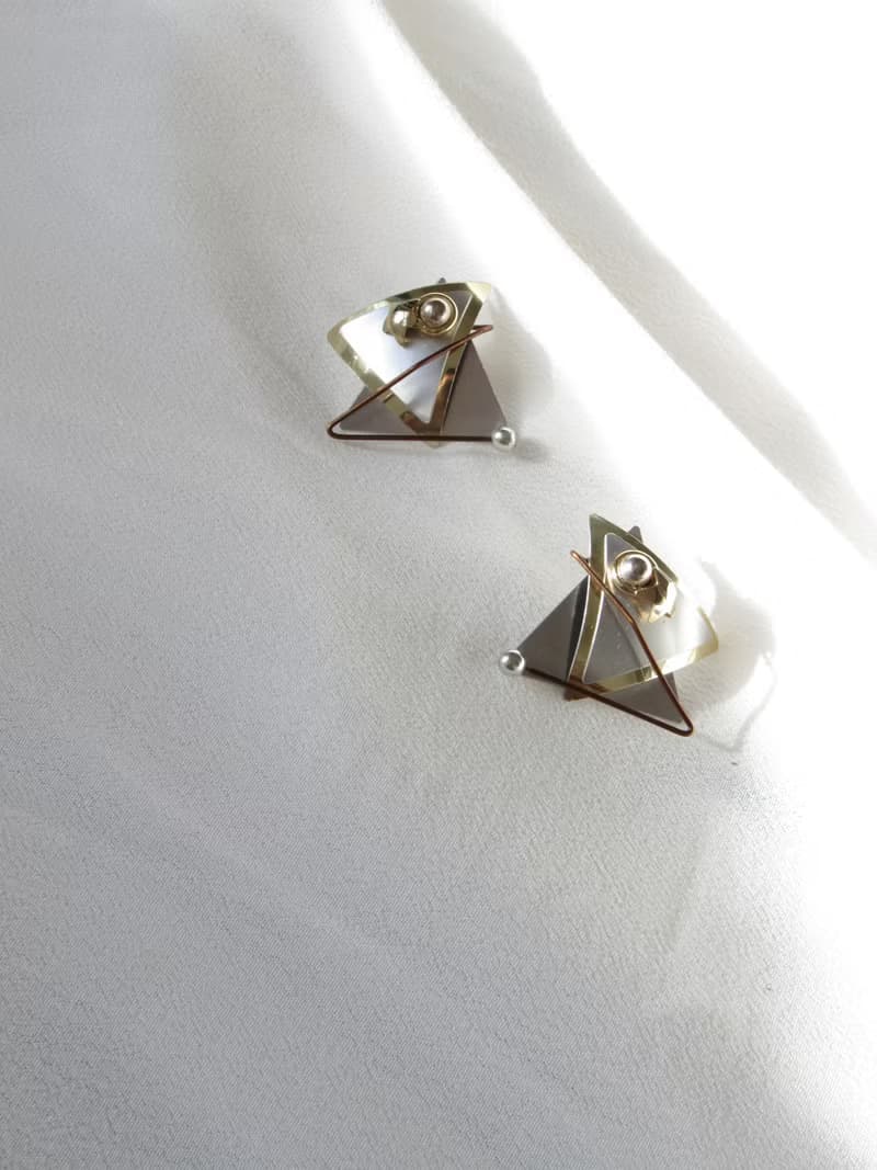 Vintage Geometric Sterling Silver Statement Earrings
