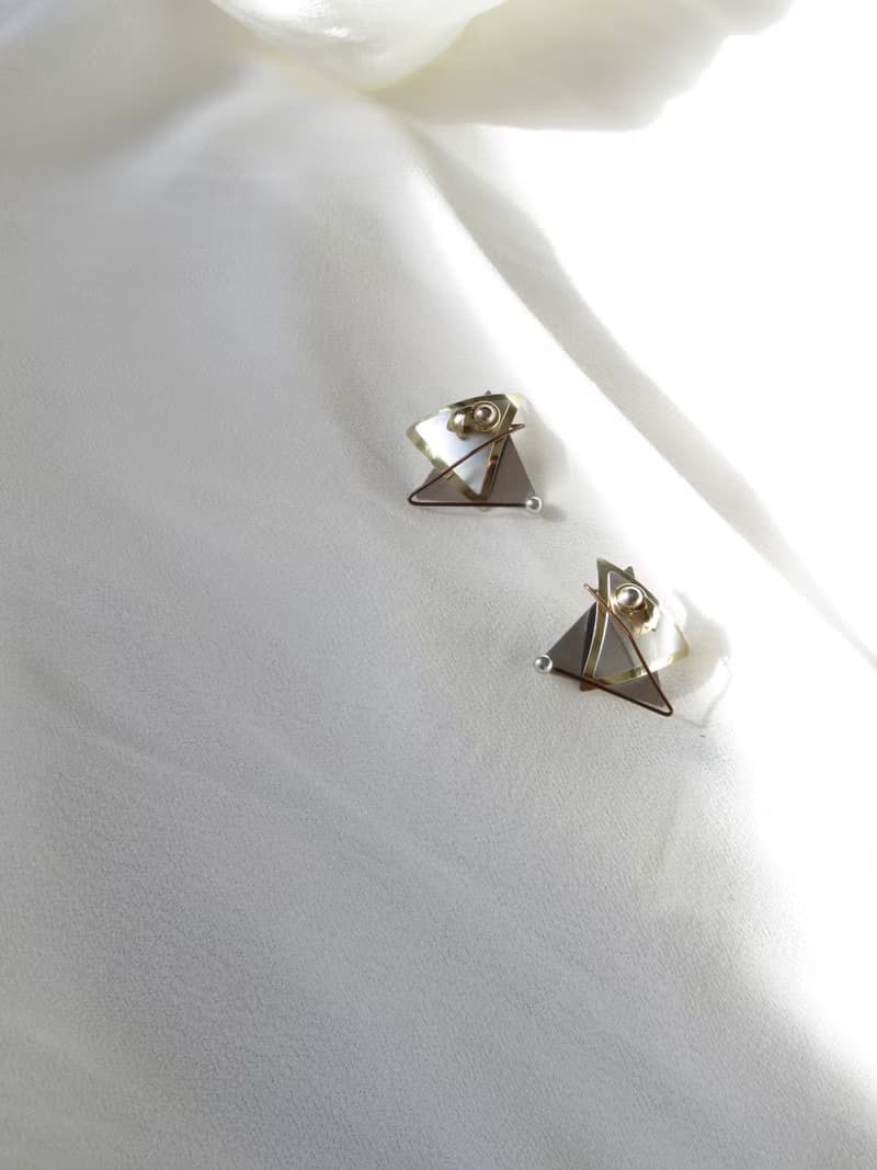 Vintage Geometric Sterling Silver Statement Earrings