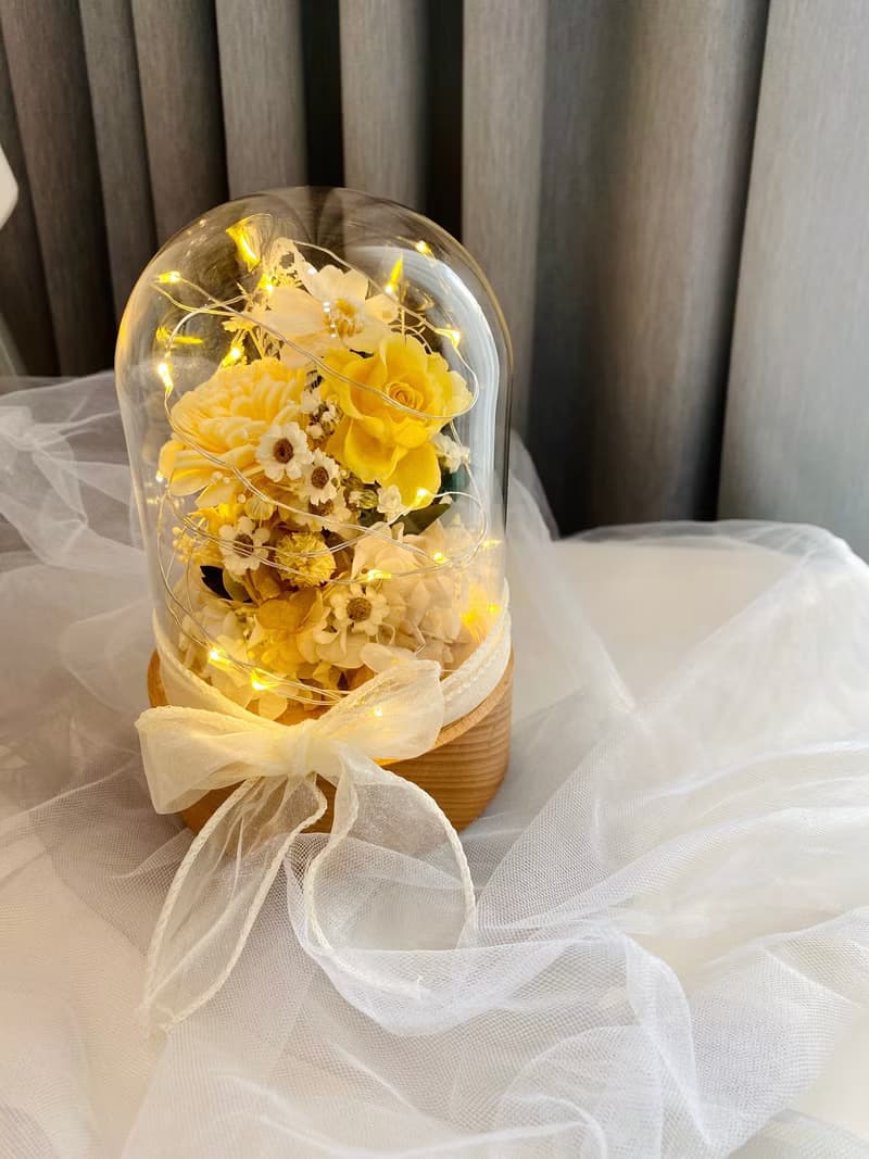 暖陽波斯菊 日本永生花燈 藍芽音響 生日禮物 聖誕節