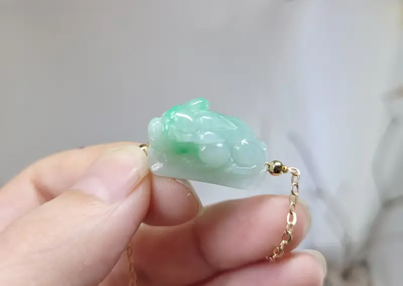 【親翠】天然翡翠 正果陽綠眼罩巧色貔貅牌手鏈 畢業禮物