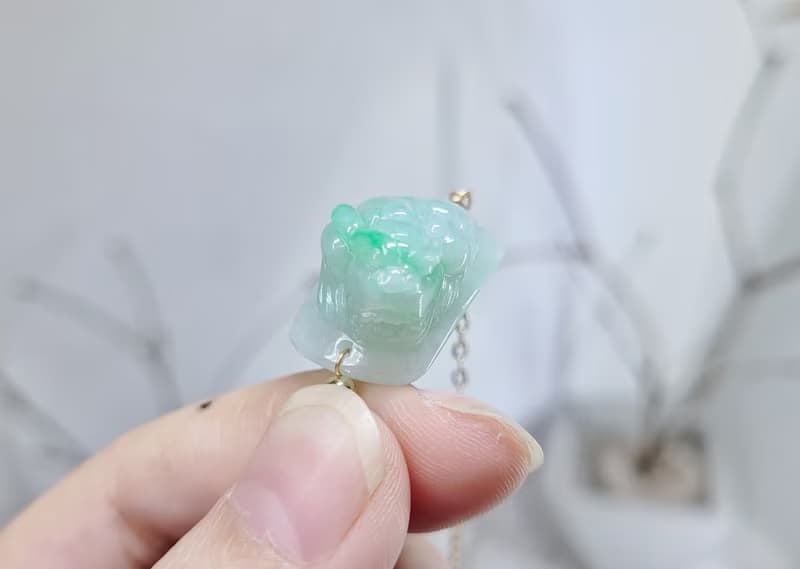 【親翠】天然翡翠 正果陽綠眼罩巧色貔貅牌手鏈 畢業禮物