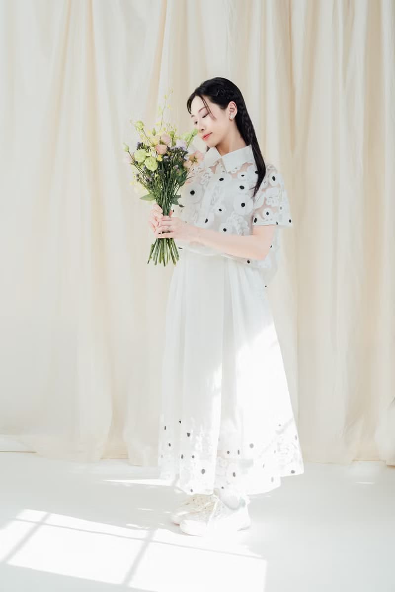 薄紗白花刺繡大圓裙 手作