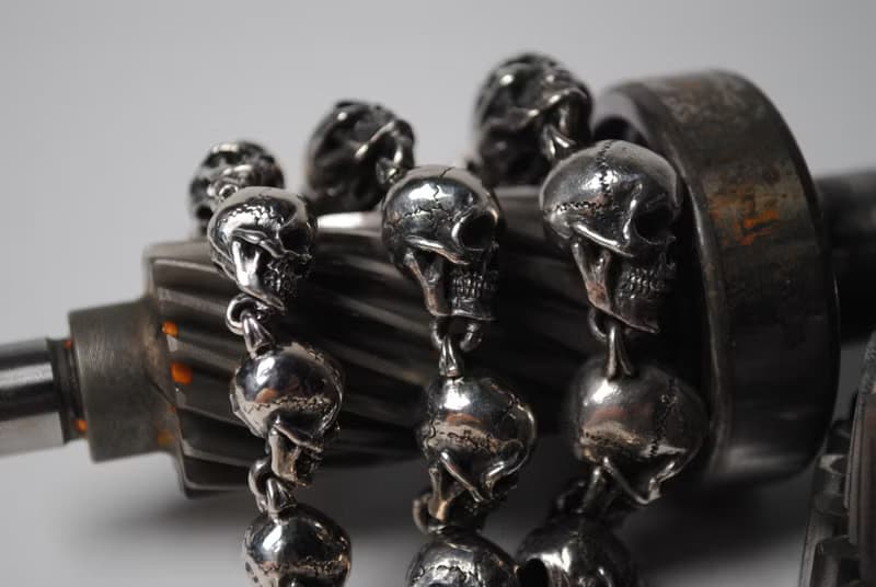 元堡製銀/手作銀飾/脊骨系列/手鍊/中骷髏手鍊/十一顆骷髏