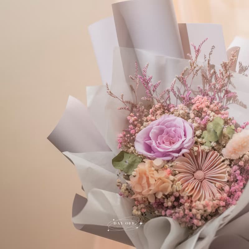 DAY OFF 紫色系永生花束 平價款花束 擴香花束 乾燥花 永生玫瑰花