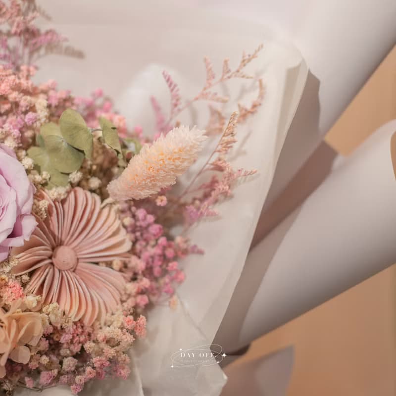 DAY OFF 紫色系永生花束 平價款花束 擴香花束 乾燥花 永生玫瑰花