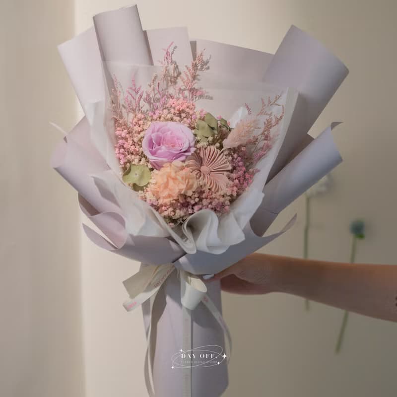 DAY OFF 紫色系永生花束 平價款花束 擴香花束 乾燥花 永生玫瑰花