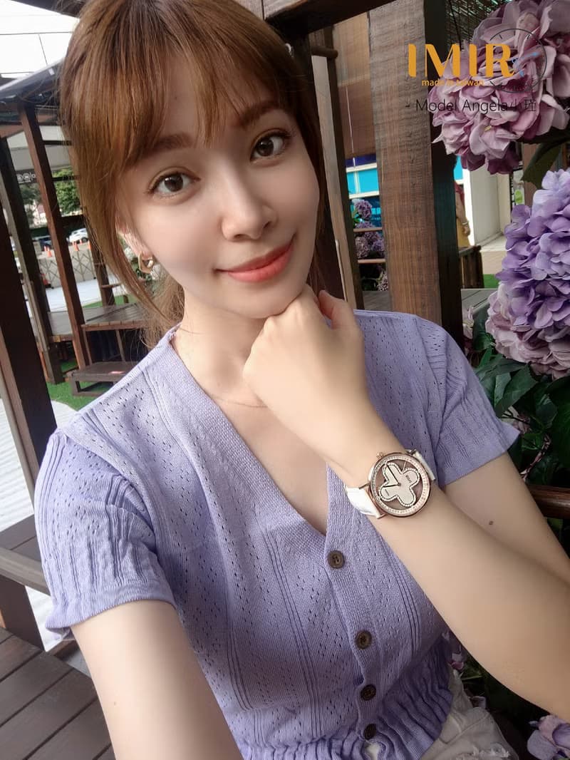 IMIR 璀璨 | 白珍珠貝 玫瑰金殼 皮錶帶