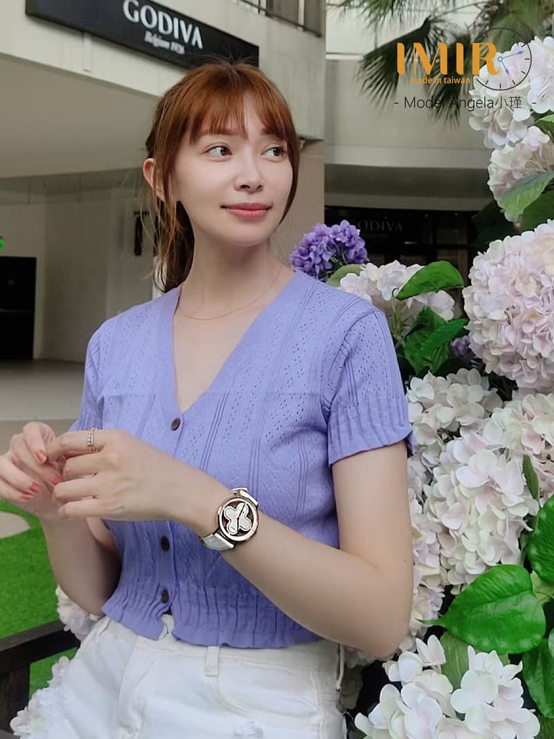 IMIR 璀璨 | 白珍珠貝 玫瑰金殼 皮錶帶