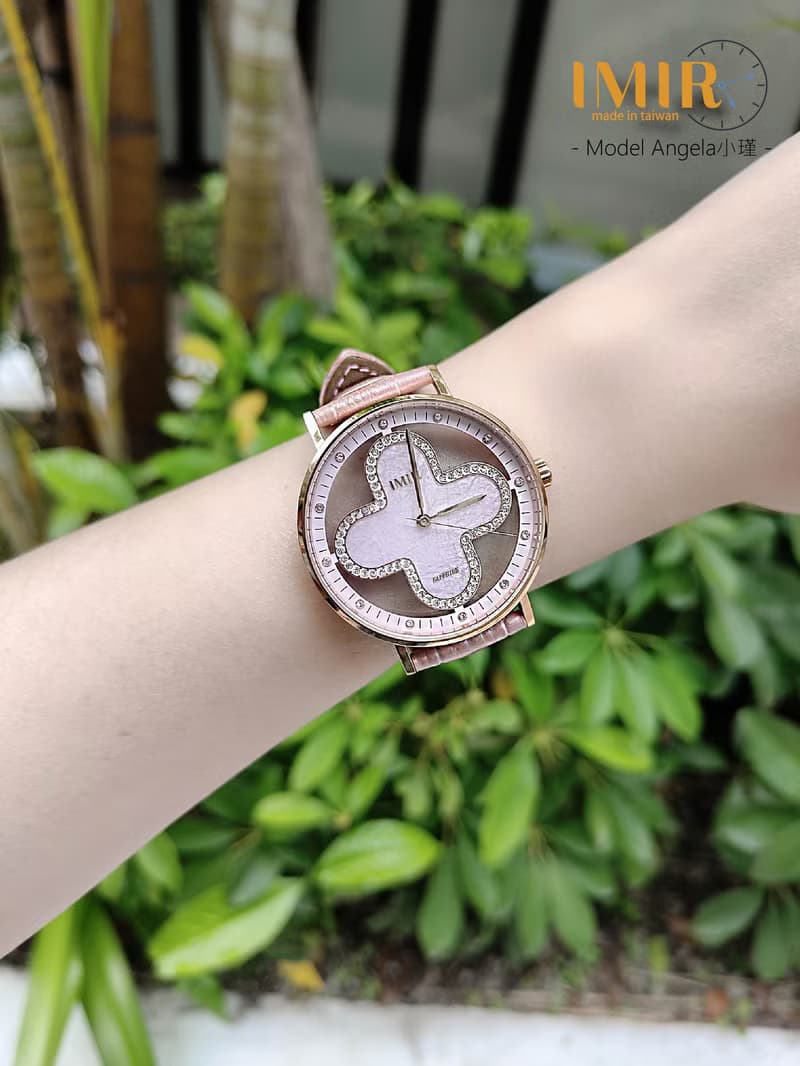 IMIR 璀璨 | 白珍珠貝 玫瑰金殼 皮錶帶