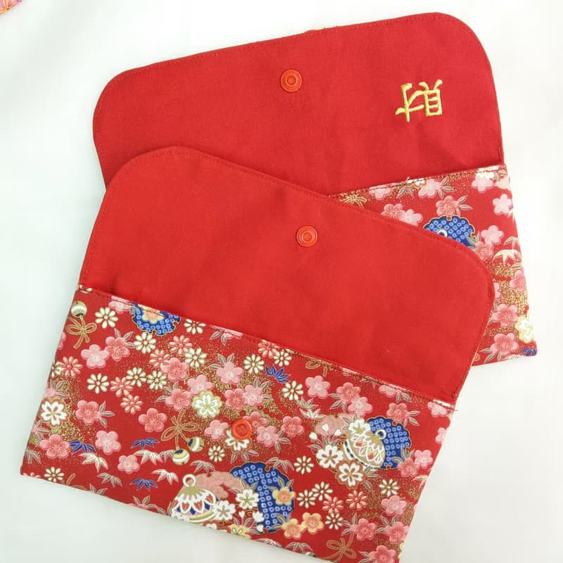 免費繡名字。平安鈴鐺-3色可選。布紅包袋 / 口罩收納袋