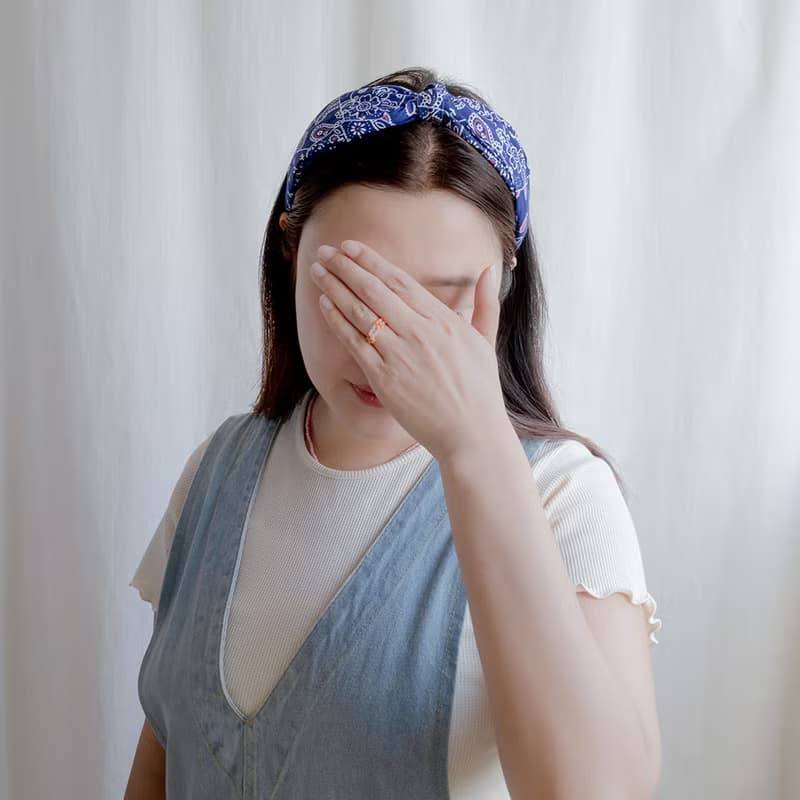navy paisley bandana hairband handmade headband