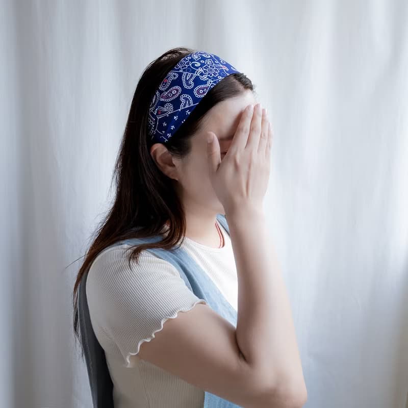 navy paisley bandana hairband handmade headband