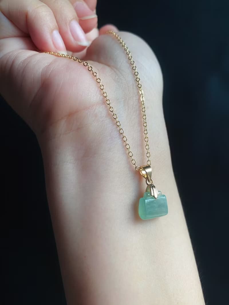 天然緬甸玉翡翠 冰種 長命百歲 長命鎖 禮物 項鍊 滿月禮 彌月禮