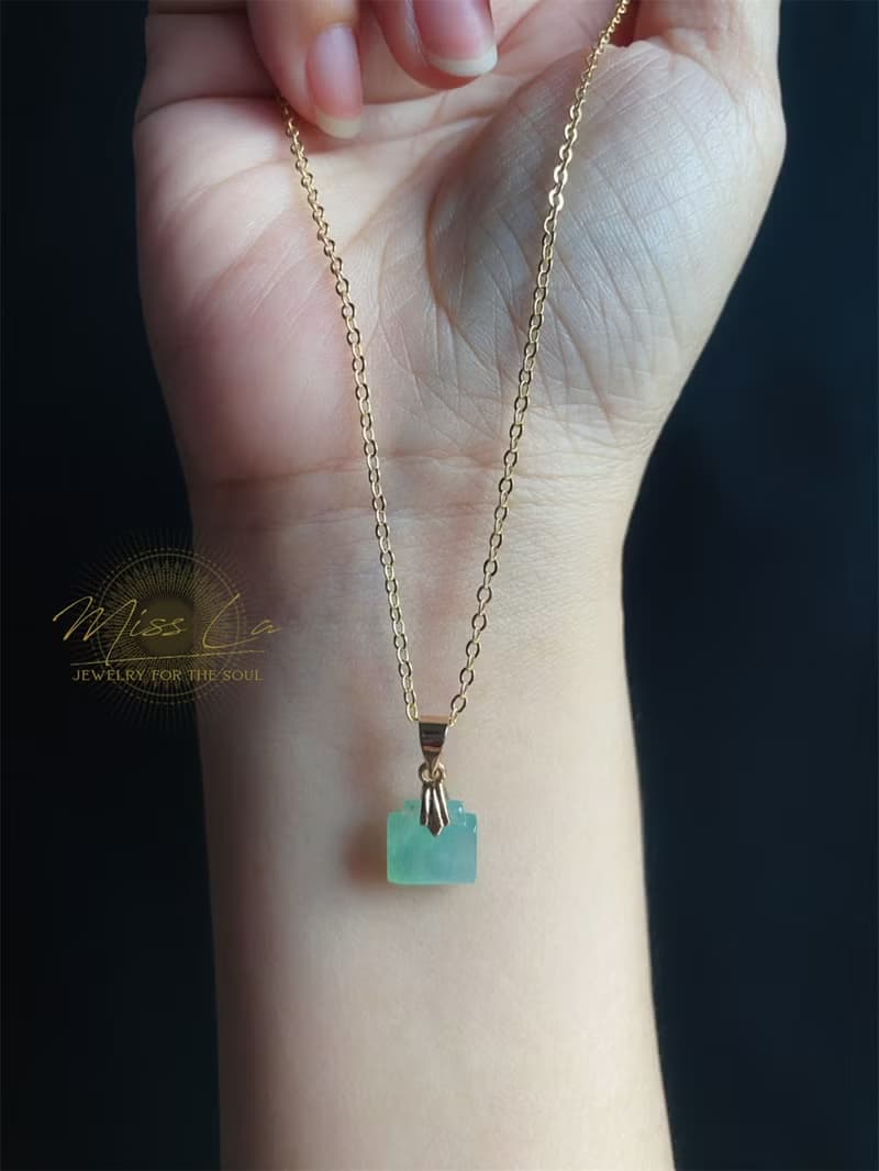 天然緬甸玉翡翠 冰種 長命百歲 長命鎖 禮物 項鍊 滿月禮 彌月禮