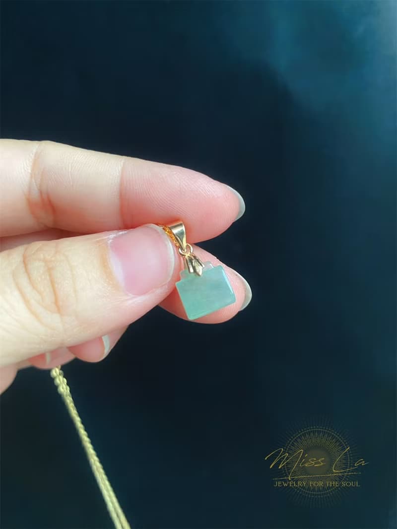 天然緬甸玉翡翠 冰種 長命百歲 長命鎖 禮物 項鍊 滿月禮 彌月禮