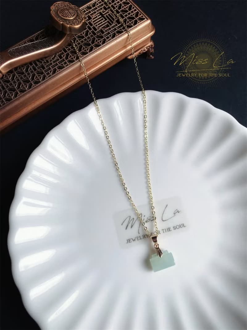 天然緬甸玉翡翠 冰種 長命百歲 長命鎖 禮物 項鍊 滿月禮 彌月禮