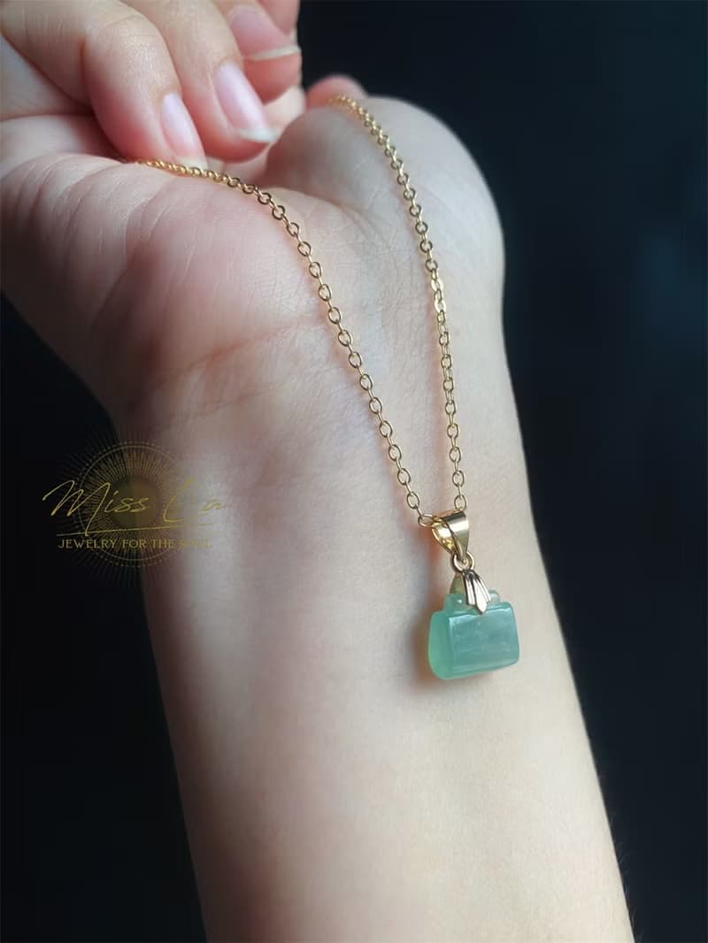 天然緬甸玉翡翠 冰種 長命百歲 長命鎖 禮物 項鍊 滿月禮 彌月禮