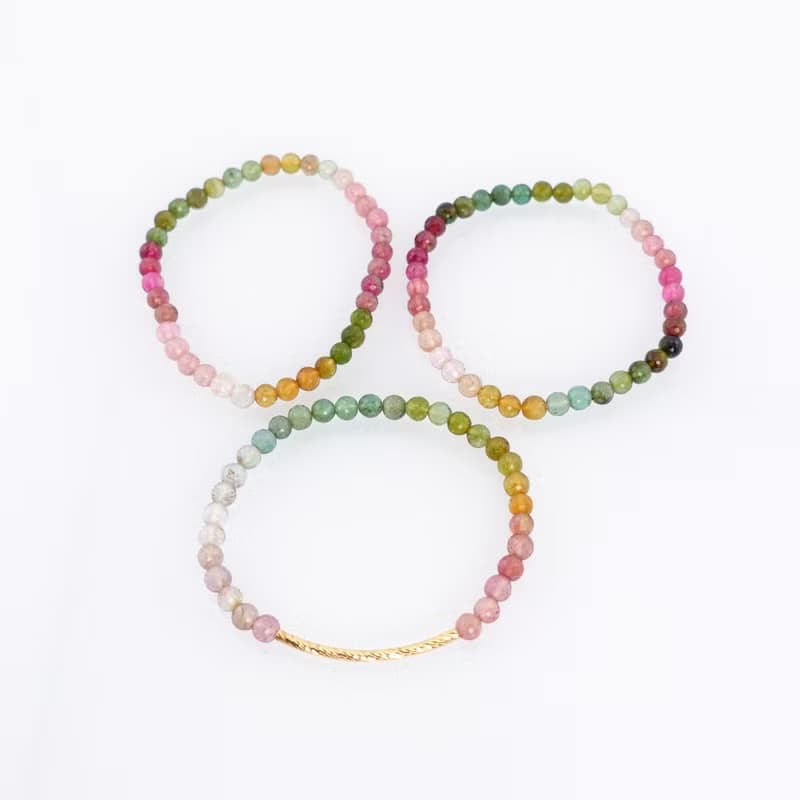 寶麗金珠寶-天然彩色碧璽３圈手鍊