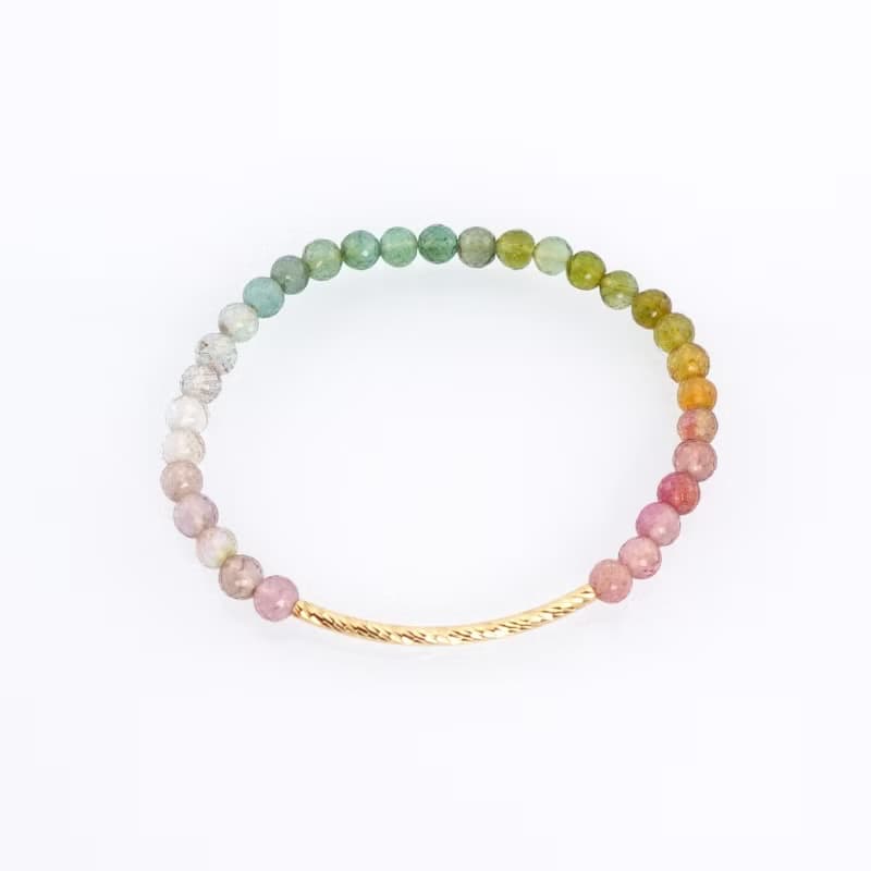 寶麗金珠寶-天然彩色碧璽３圈手鍊
