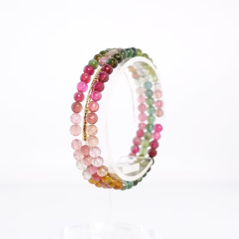 寶麗金珠寶-天然彩色碧璽３圈手鍊