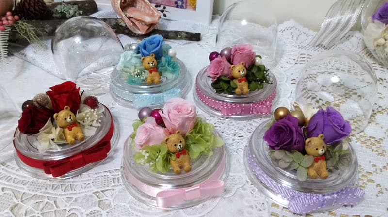  l 熊熊愛上你迷你蛋型花禮 l *情人節*Valentine's Day*裝飾*不凋花.恆星花.永生花*交換禮物