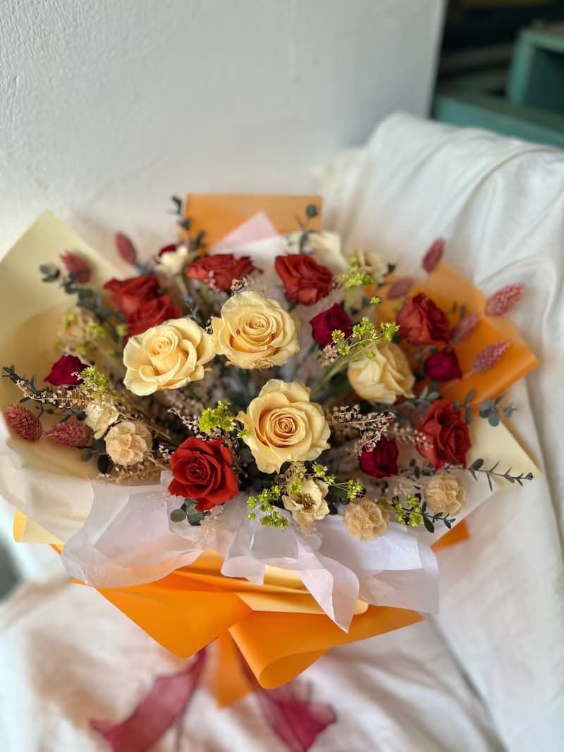 熱情滿滿 永生花束(大)_貳伍花坊