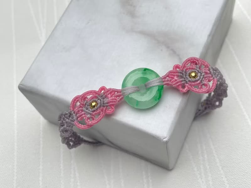 221202 Macrame 南美蠟線 玉 手鍊