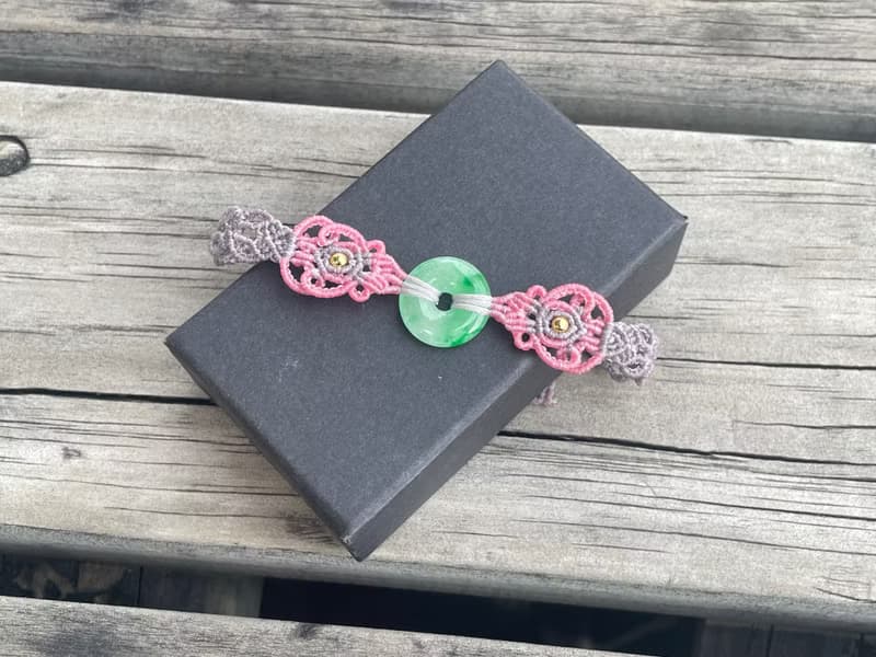 221202 Macrame 南美蠟線 玉 手鍊