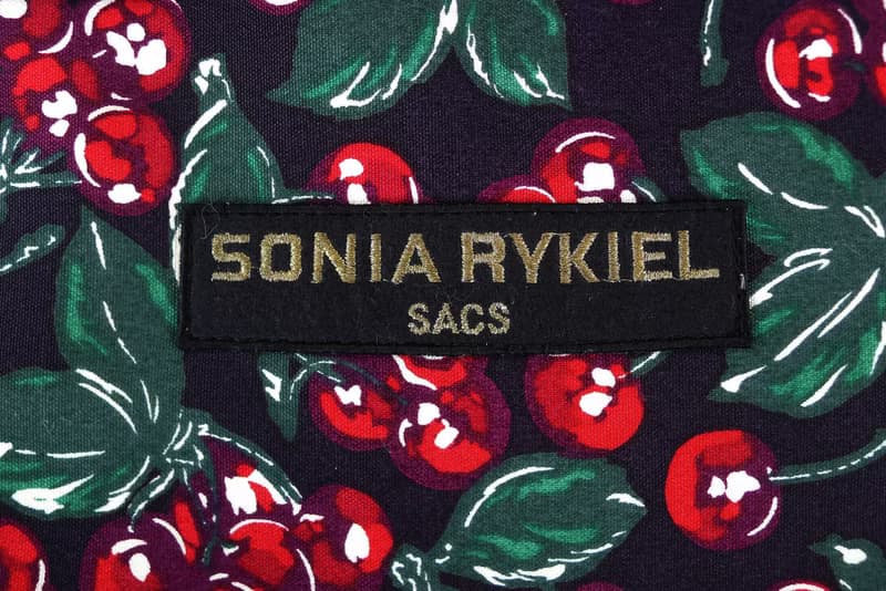 90s SONIA RYKIEL SACS Oversized Red Cherry Printed Semi Circle Tote bag