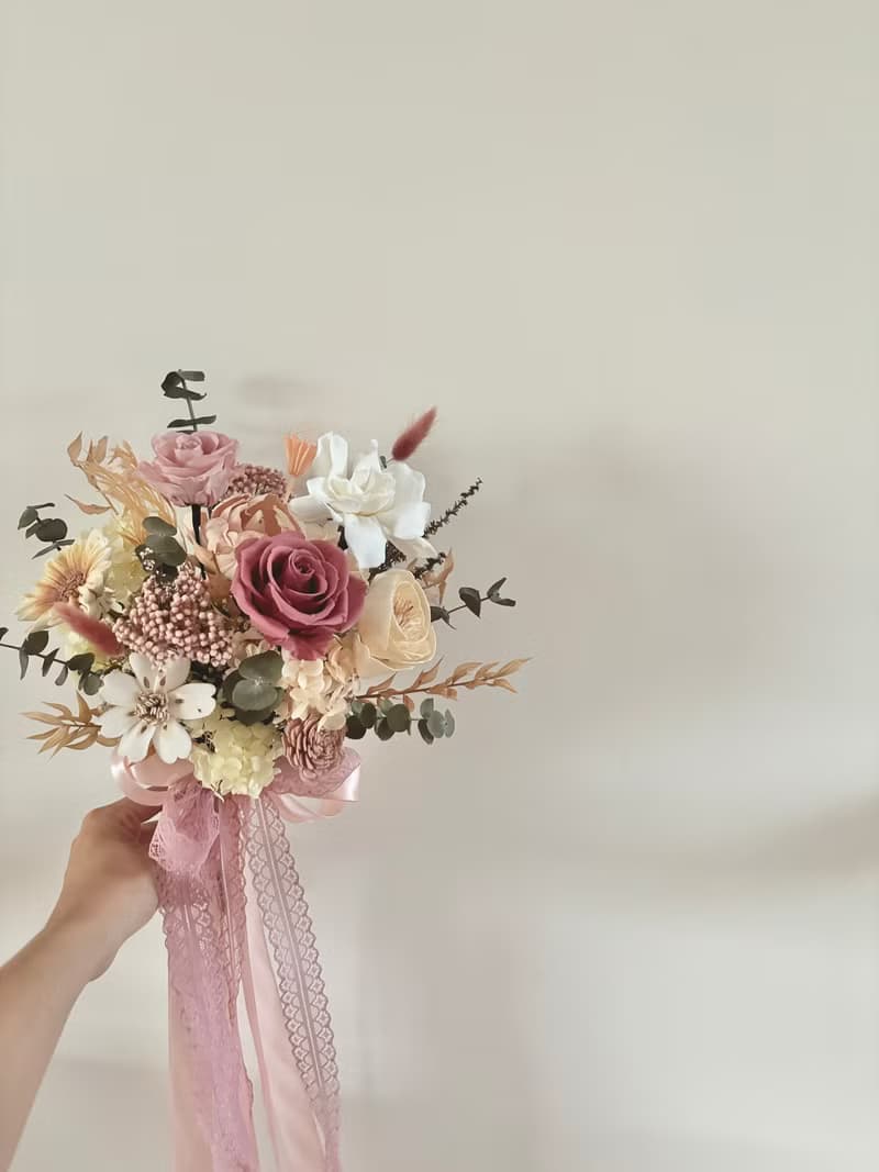 sueing_blossom  永生玫瑰捧花 乾燥花捧花 婚紗 婚禮 婚紗道具